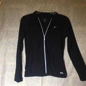 Nike black spandex dri fit zip up